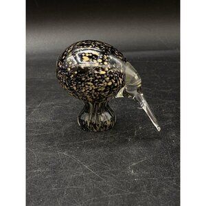 Hokitika Amber Glass Kiwi Bird Paperweight Art Glass New Zealand 2.5” Vintage
